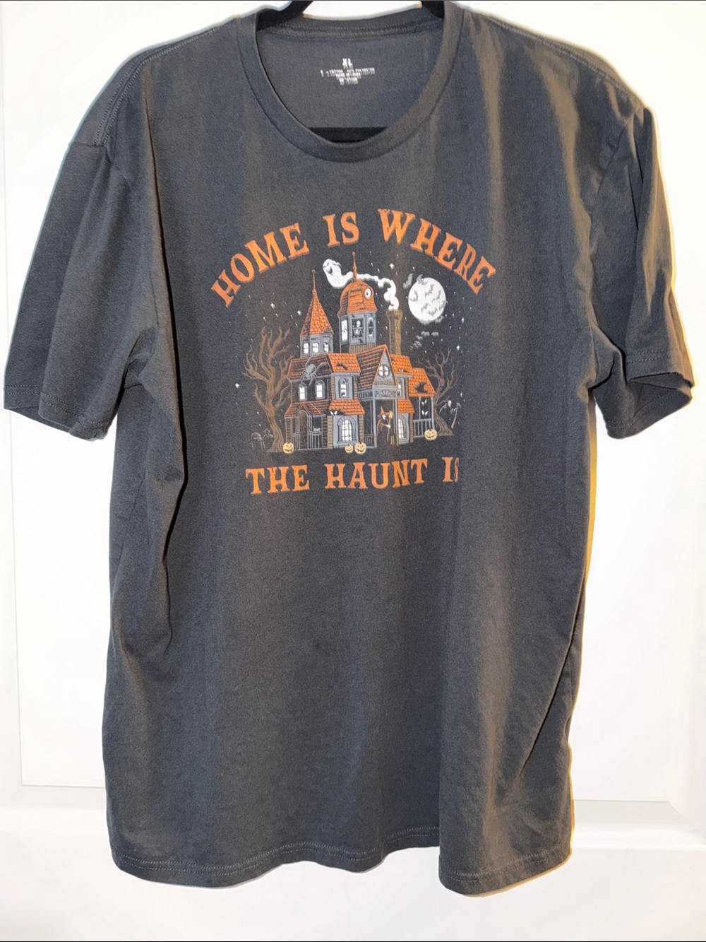 Graphic Halloween Tee - Home Is Where The Haunt Is - Black